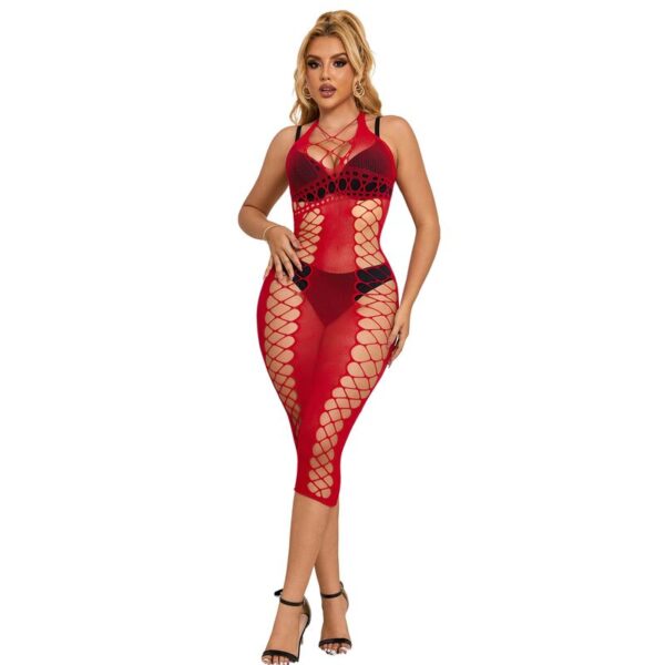 POTENTE - SUBBLIME - 952327 VESTIDO LONGO RED FISHNET TAMANHO ÚNICO