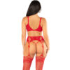 LEG AVENUE - SUTIÃ + TANGA + MEIAS VERMELHO TAMANHO ÚNICO - Image 3