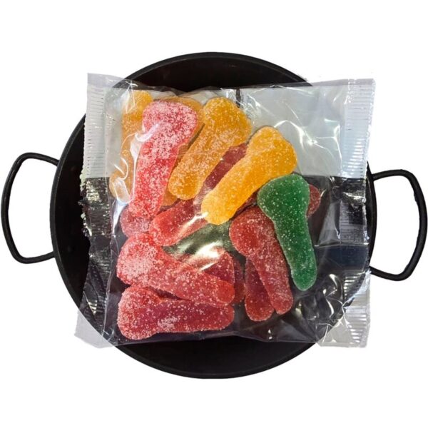 POTENTE - DIABLO PICANTE - DOCES DE AÇÚCAR MASTIGÁVEIS EM FORMATO DE PÊNIS EM DIFERENTES SABORES