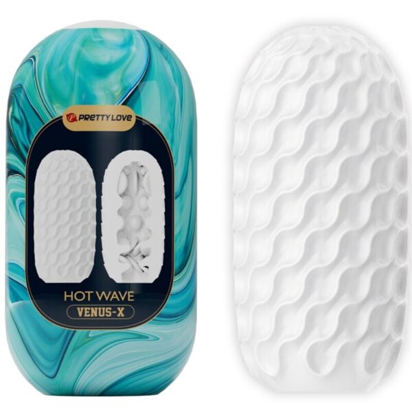 POTENTE - PRETTY LOVE - MASTURBADOR MASCULINO HOT WAVE SILICONE BRANCO