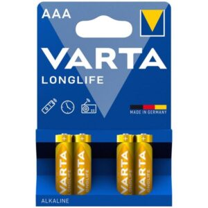 POTENTE - VARTA - BATERIA ALCALINA AAA DE LONGA DURAÇÃO LR03 BLISTER*4
