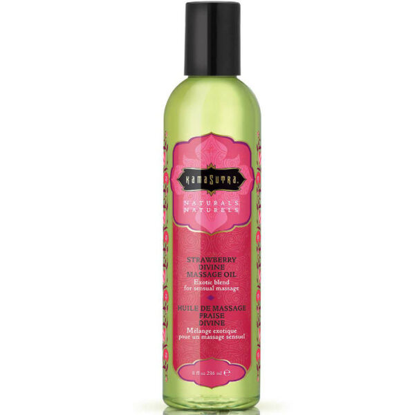 POTENTE - KAMASUTRA - ÓLEO DE MASSAGEM DE MORANGO DIVINO NATURALS 236ML