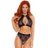 POTENTE - LEG AVENUE - CONJUNTO DUAS PEAS HALTER TOP E CALCINHA PRETO M/L