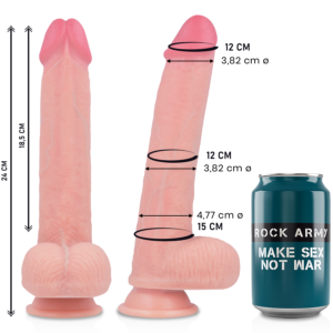 POTENTE - ROCKARMY - LIQUID SILICONE PREMIUM KINGCOBRA REALISTIC 24 CM -O- 4.77 CM