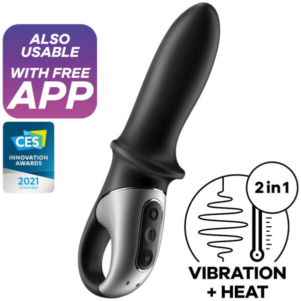 POTENTE - SATISFYER - APLICATIVO VIBRADOR ANAL HOT PASSION PRETO