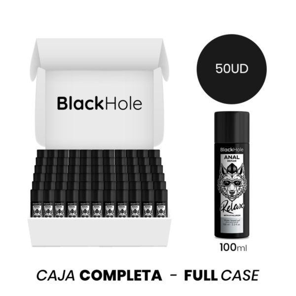 POTENTE - MOQ 50 - BLACK HOLE REPARO ANAL RELAX À BASE DE ÁGUA COM HYALURON 100 ML
