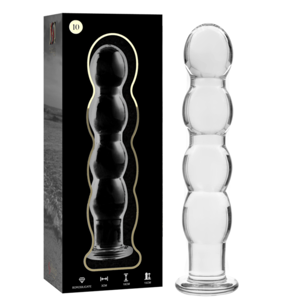 POTENTE - NEBULA SERIES BY IBIZA - MODELO 10 DILDO VIDRO BOROSILICADO TRANSPARENTE 16.5 CM -O- 3.5 CM
