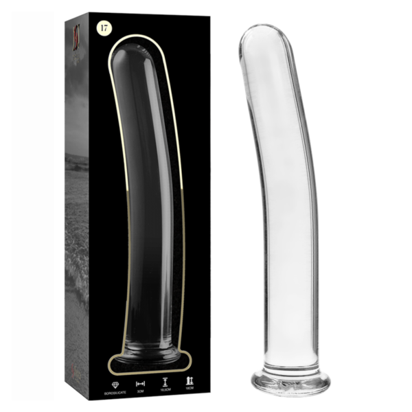 POTENTE - NEBULA SERIES BY IBIZA - MODELO 17 DILDO VIDRO BOROSILICADO TRANSPARENTE 18.5 CM -O- 3 CM