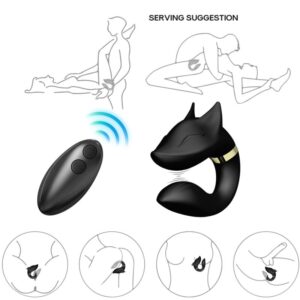 POTENTE - ARMONY - VIBRADOR FOX PARA CASAIS CONTROLE REMOTO PRETO