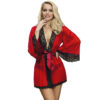 POTENTE - SUBBLIME - ROBE EM TECIDO TRANSPARENTE COM DETALHE DE RENDA VERMELHO L/XL