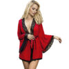 SUBBLIME - ROBE EM TECIDO TRANSPARENTE COM DETALHE DE RENDA VERMELHO S/M - Image 5