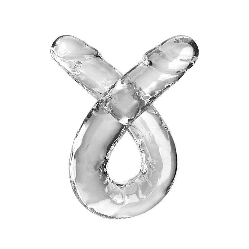 POTENTE - KING COCK - DOUBLE TROUBLE DILDO DUPLO 46 CM TRANSPARENTE