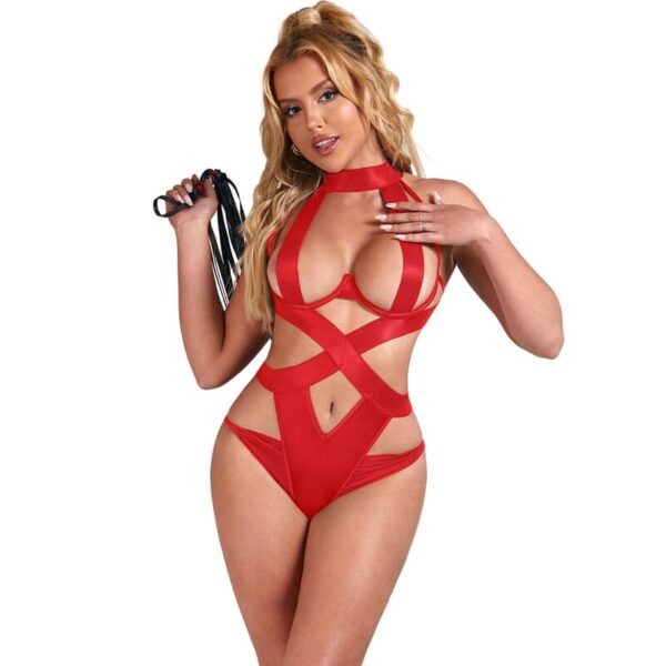 POTENTE - SUBBLIME - CORPO HALTER SEXY COM ARNÊS VERMELHO S/M