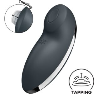 POTENTE - SATISFYER - TAP & CLIMAX 2 VIBRADOR E ESTIMULADOR CINZA