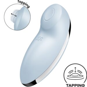 POTENTE - SATISFYER - TAP & CLIMAX 2 VIBRADOR & ESTIMULADOR AZUL