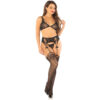 LEG AVENUE - SUTIÃ + TANGA + MEIAS PRETO TAMANHO ÚNICO - Image 3