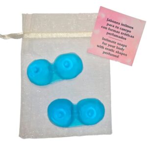 POTENTE - DIABLO PICANTE - 2 SABONETES PERFUMADOS EM FORMA DE SEIOS AZUIS