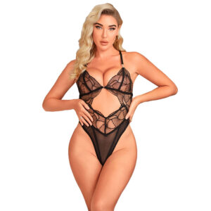 POTENTE - SUBBLIME - 955229 BODY TRANSPARENTE COM RENDA OCA PRETO L/XL