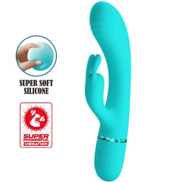 POTENTE - PRETTY LOVE - SCOCCO VIBRADOR COELHO TURQUESA