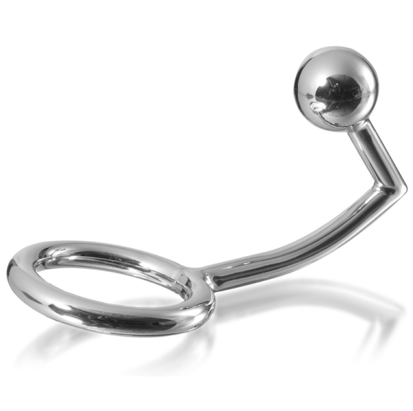 POTENTE - METAL HARD - ANEL DE GALO COM GANCHO ANAL INTRUSO 40MM