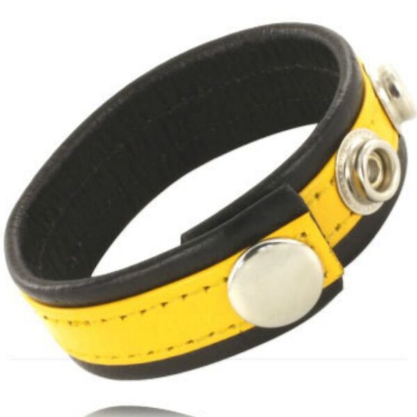 POTENTE - LEATHER BODY - CINTA DE COURO AJUSTVEL PÊNIS AMARELO-PRETO