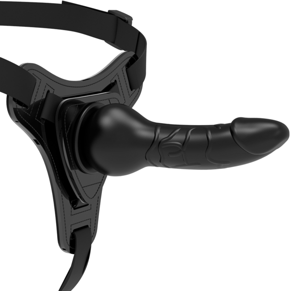 POTENTE - FETISH SUBMISSIVE HARNESS - SILICONE PRETO REALISTA 16 CM