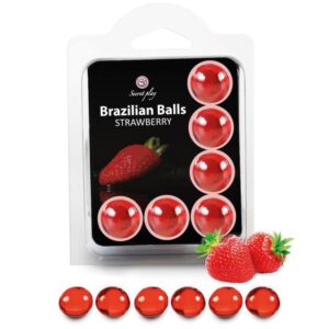 POTENTE - SECRETPLAY - CONJUNTO 6 BOLAS BRASILEIRAS MORANGO