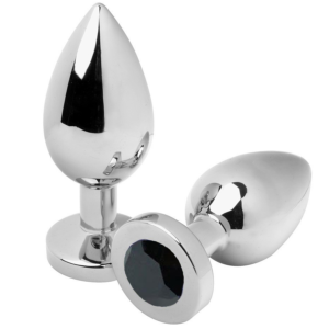 POTENTE - METAL HARD - PLUG ANAL DIAMANTE PRETO PEQUENO 5