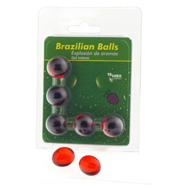 POTENTE - TALOKA - 5 BOLAS BRASILEIRAS GEL ÍNTIMO DE MORANGO