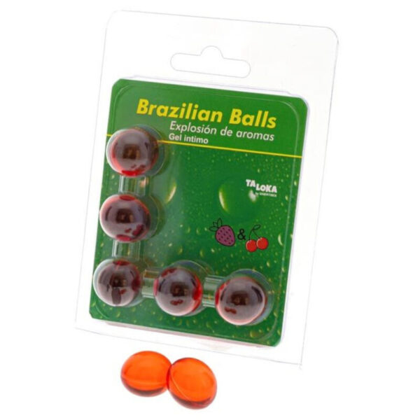 POTENTE - TALOKA - 5 BOLAS BRASILEIRAS MORANGO E CEREJA GEL ÍNTIMO
