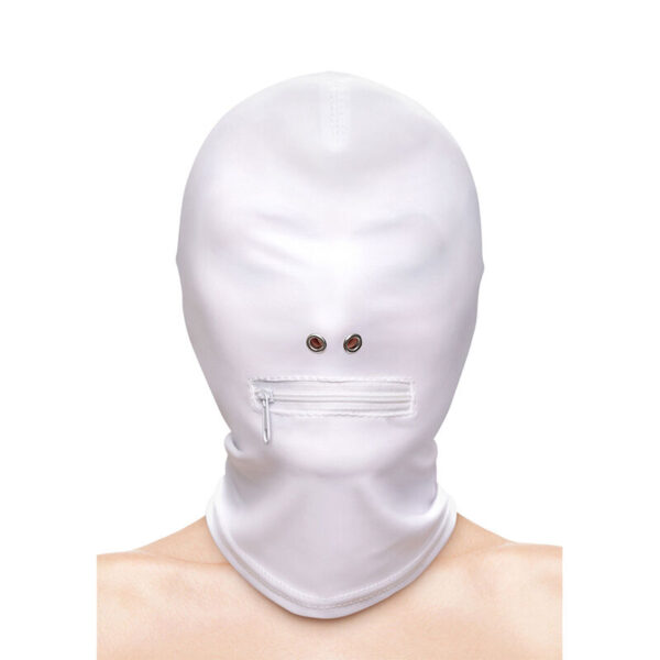 POTENTE - NS NOVELTIES - FETISH & FASHION FECHADO BOCA COM ZÍPER CAPUZ NYLON BRANCO