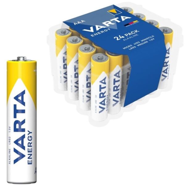 POTENTE - VARTA - PILHA ALCALINA ENERGÉTICA AAA LR03 PACK*24 PILHAS