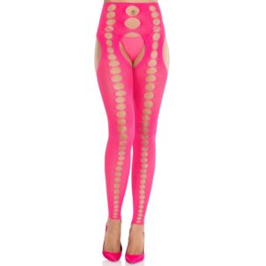 POTENTE - LEG AVENUE - MEIAS OPACAS SEM ALÇAS E SEM COSTURAS ROSA NEON
