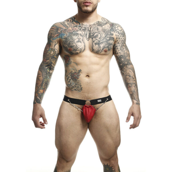 POTENTE - MOB - DNGEON VERMELHO JOCKSTRAP COM CORRENTES TAMANHO ÚNICO