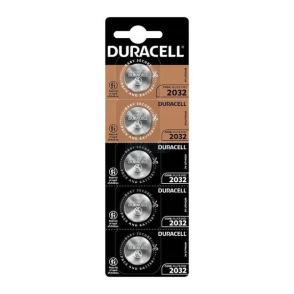 POTENTE - DURACELL - BATERIA BOTO LITIO CR2032 3V 5 UNIDADE