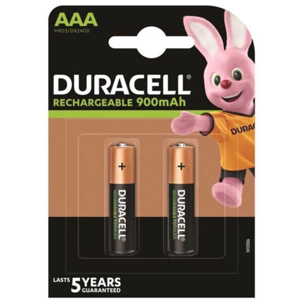 POTENTE - DURACELL - BATERIA RECARREGVEL HR03 AAA 900mAh 2 UNIDADE