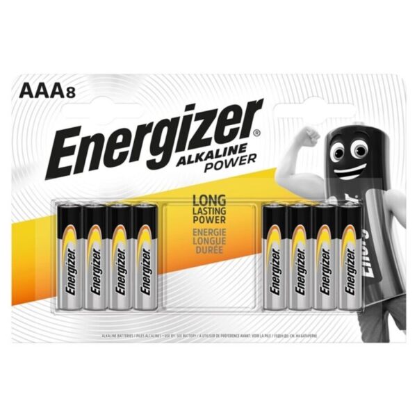 POTENTE - ENERGIZER - BATERIA ALCALINA POTÊNCIA AAA LR03 8 UNIDADE
