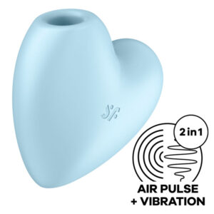 POTENTE - SATISFYER - CUTIE HEART ESTIMULADOR DE PULSO E VIBRADOR DE AR AZUL