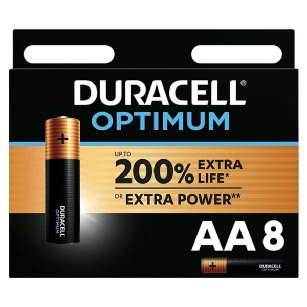 POTENTE - DURACELL - OPTIMUM 200 BATERIA ALCALINA AA LR6 8 UNIDADE