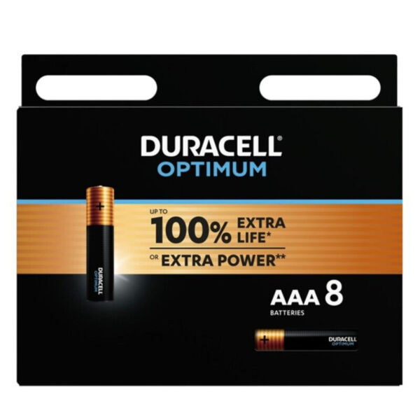 POTENTE - DURACELL - BATERIA ALCALINA OPTIMUM AAA LR03 8 UNIDADE