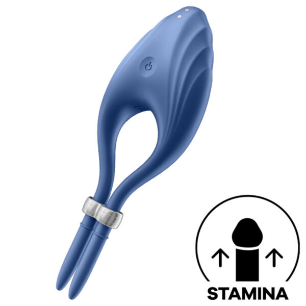 POTENTE - SATISFYER - VIBRADOR DE ANEL DUELISMO AZUL