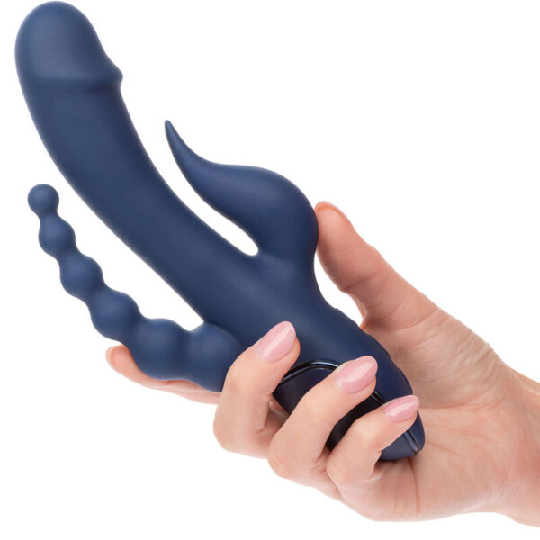 POTENTE - CALEXOTICS - VIBRADOR TRIPLO ORGASM AZUL