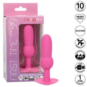 POTENTE - CALEXOTICS - FIRST TIME PLUG ANAL SONDA DE CONTAS 10 VIBRAÇÕES ROSA