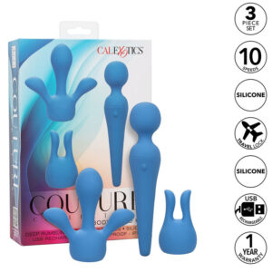 POTENTE - CALEXOTICS - COUTURE KIT VIBRADOR WAND 10 VIBRAÇÕES AZUL