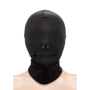 POTENTE - NS NOVELTIES - FETISH & FASHION FECHADO BOCA COM ZÍPER CAPUZ NYLON PRETO