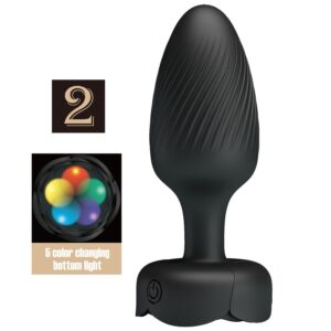 POTENTE - PRETTY LOVE - VARIAN ANAL PLUG COM LUZ LED PRETO 10