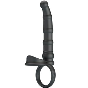 POTENTE - PRETTY LOVE - ANEL VIBRATÓRIO PARA PÊNIS TATUM COM PLUG 10 VIBRAÇÕES PRETO