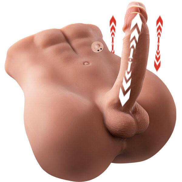 POTENTE - XISE - BERTLETT DILDO ASS DILDO REALISTA E ÂNUS MASTURBADOR POSIÇÃO FRONTAL COM IMPULSIONAMENTO 18 CM