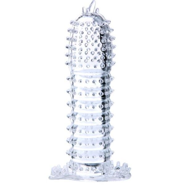 POTENTE - BAILE - BAINHA PARA PÉNIS COM PONTOS ESTIMULANTES TRANSPARENTE 14 CM