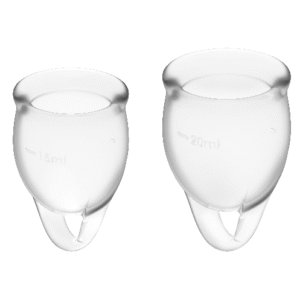 POTENTE - SATISFYER - COPO MENSTRUAL FEEL CONFIDENT TRANSPARENTE 15 + 20 ML